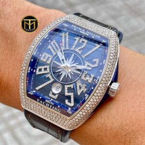 3 Franck Muller V41 SC DT Yachting Vanguard Navy Blue Pave