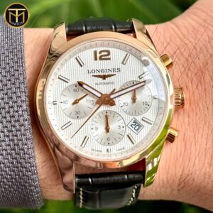 3 Longines Conquest Chronograph 18k Rose Gold L2.786.8.76.3