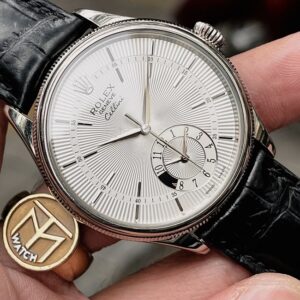 1 Rolex Cellini Dual Time White Gold Silver 50529-0009 Calibre 3180