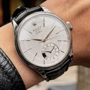 7 Rolex Cellini Dual Time White Gold Silver 50529-0009 Calibre 3180