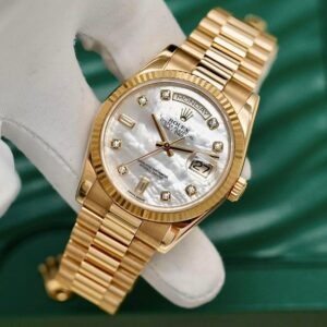 2 Rolex Day-Date 118238 MOP Oyster Perpetual 18k Yellow Gold