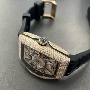 4 Franck Muller V 41 SC DT Rose Gold Full Diamonds