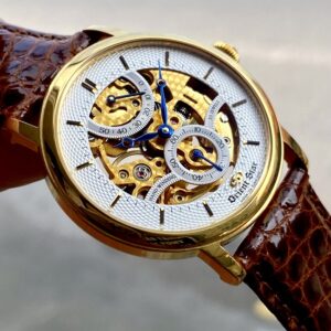 9 Orient Star FJ00-A0 Skelton Dial Gold Hand Winding