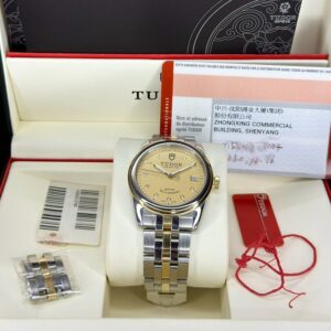 2 Tudor Glamour M55003-0004 Demi 18K Gold Automatic