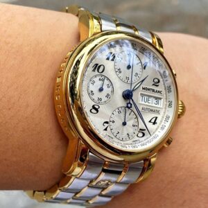 6 Montblanc Meisterstuck 7016 Gold Plated Chronograph Automatic