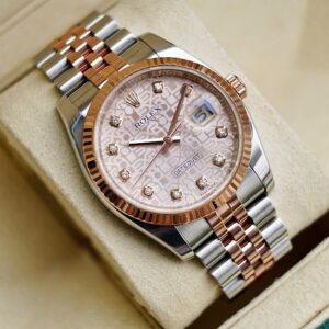 2 Rolex DateJust 116231 Diamond Demi 18k Rose Gold
