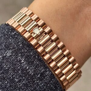 2 Rolex Day-Date 118235 18k Rose Gold Diamond Baguette