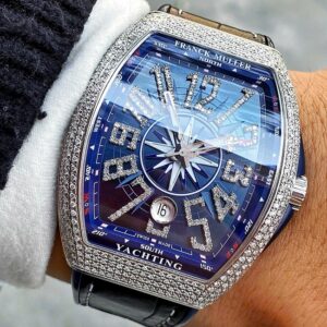 3 Franck Muller V41 SC DT Yachting Vanguard Navy Blue Pave