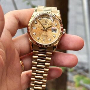 3 Rolex Day Date 118238 18k Gold Diamond Baguette