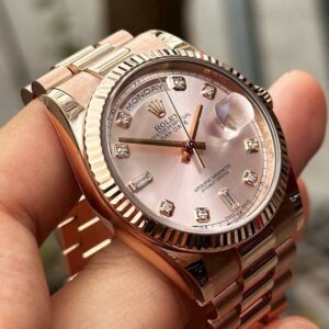 4 Rolex Day-Date 118235 18k Rose Gold Diamond Baguette
