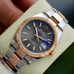 7 Rolex DateJust 126231-0014 Oyster Dark Rhodium 18k Rose Gold