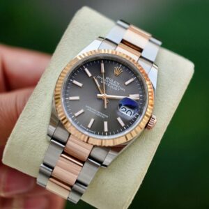 9 Rolex DateJust 126231-0014 Oyster Dark Rhodium 18k Rose Gold