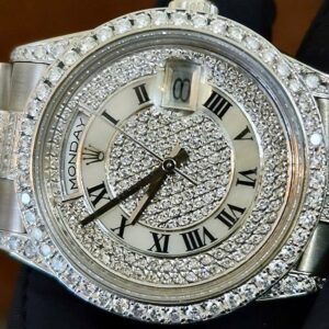 2 Rolex Day Date 18239 18k White Gold Diamond 36mm