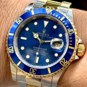 3 Rolex Submariner Dial Blue Steel Yellow Gold 18k 16613