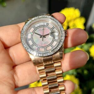 4 Rolex Day-Date 118205 36mm Everose Gold Diamonds