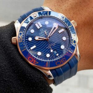 6 Omega Seamaster Diver Blue 21022422003002 18k Rose Gold