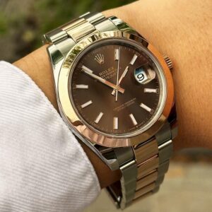 4 Rolex DateJust 126301 Chocolate 41mm Demi 18k Rose Gold