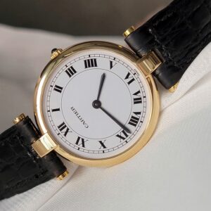 2 Cartier Vendome Paris 18K Gold 750 Case White Dial Quartz