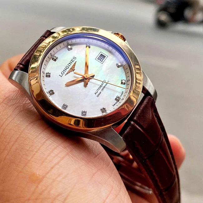 4 Longines Conquest L3.276.5 18k MOP Automatic 4 Longines Conquest L3.276.5 18k MOP Automatic