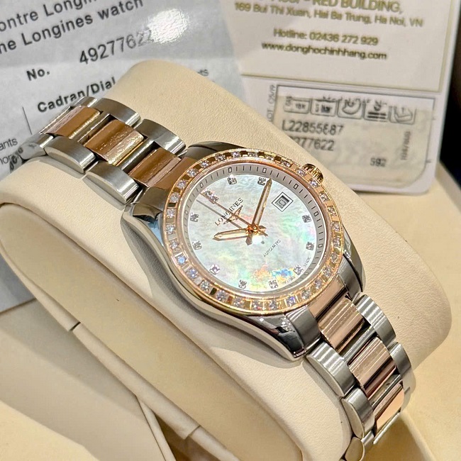6 Longines Conquest Classic L2.285.5.88.7 MOP Demi 18k Diamond 6 Longines Conquest Classic L2.285.5.88.7 MOP Demi 18k Diamond