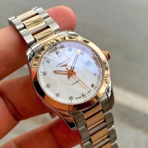 2 Longines Conquest MOP Diamond Demi 18k Automatic L2.285.5