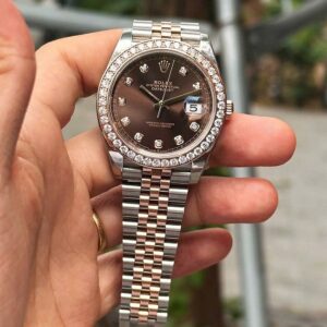 2 Rolex Oyster Perpetual DateJust Chocodate Demi 18k 126301