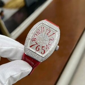 5 Franck Muller V32 Red Full Diamond V32 SC AT FO-2 Quartz