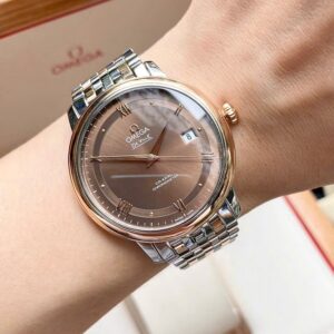 6 Omega DeVille Co-Axial Chocolate Bezel 18k 424.20.40.20.13.001