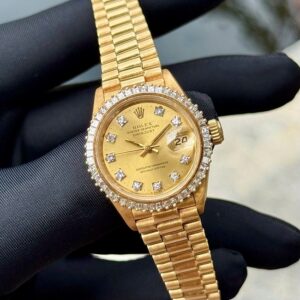 1 Rolex Date Just nu 6917 gold mat Champages coc kim cuong