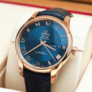 4 Omega DeVille Day Date 43353412203001 mat xanh