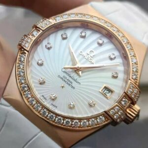 5 Omega Constellation 18k Diamond White 123.57.35.20.55.001