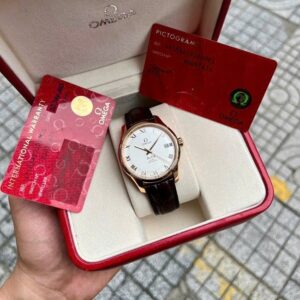 5 Omega DeVille vang hong 18k mat trang 431.53.41.21.02.001