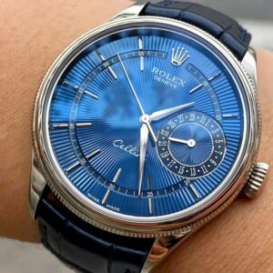 5 Rolex Cellini Date 50519 mat so xanh vang trang 18K nguyen khoi