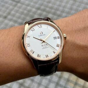 6 Omega DeVille vang hong 18k mat trang 431.53.41.21.02.001