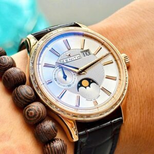 8 Zenith Moonphase vang hong Kim Baguette 22.2141.69101.C498