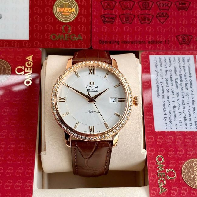 Omega De Ville Prestige Co-Axial Chronometer Solid Gold 18K Diamond 424.58.40.20.52.002 1 Omega De Ville Prestige Co-Axial Chronometer Solid Gold 18K Diamond 424.58.40.20.52.002 1