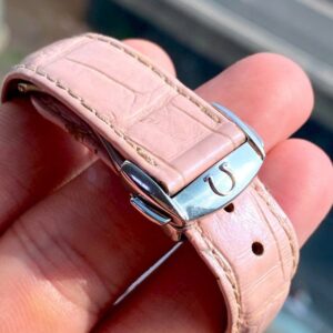 Omega DeVille nữ mặt xà cừ hồng niềng kim Chronograph 4877.74.34 4