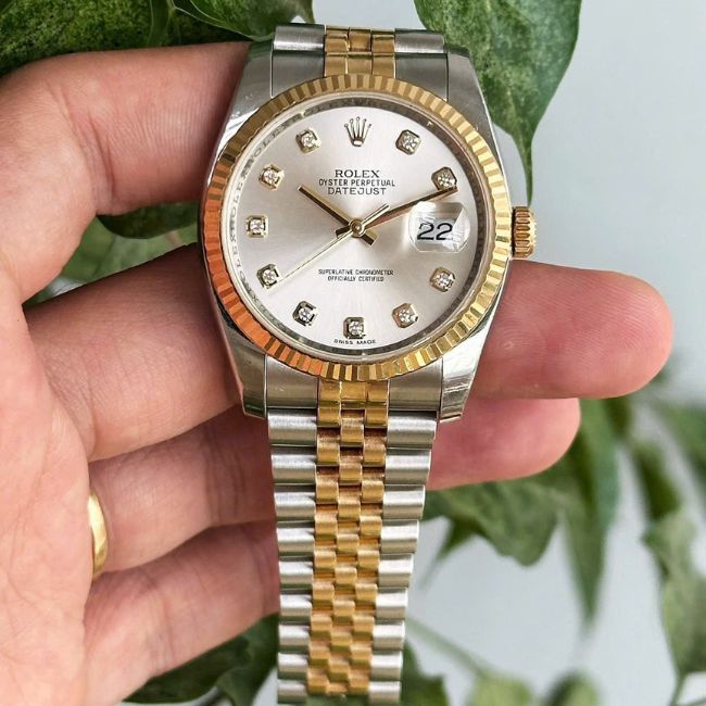 Rolex Date Just 116233 tia bạc cọc kim Demi 18k Jubilee 1 Rolex Date Just 116233 tia bạc cọc kim Demi 18k Jubilee 1