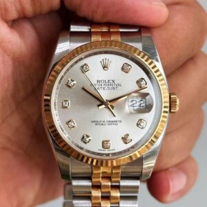 Rolex Date Just 116233 tia bạc cọc kim Demi 18k Jubilee 2