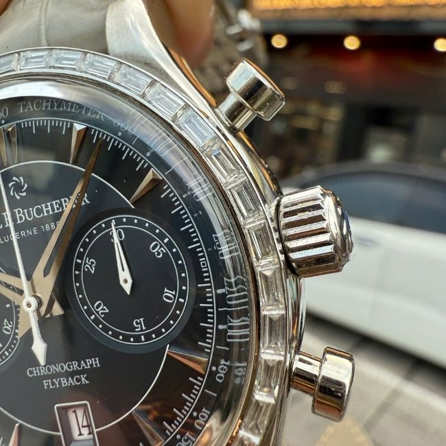 Carl F. Bucherer Flyback Niềng lên kim Baguette mặt xanh Navy Blue 00.10919.08.93.01 2 Carl F. Bucherer Flyback Niềng lên kim Baguette mặt xanh Navy Blue 00.10919.08.93.01 2