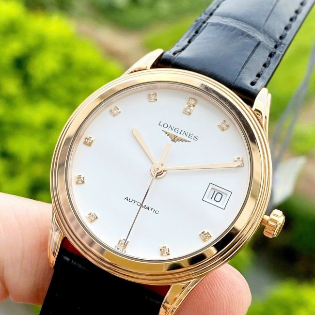 Longines Flagship Vàng khối 18k cọc số kim cương Automatic L4.774.8.27.2 1 Longines Flagship Vàng khối 18k cọc số kim cương Automatic L4.774.8.27.2 1