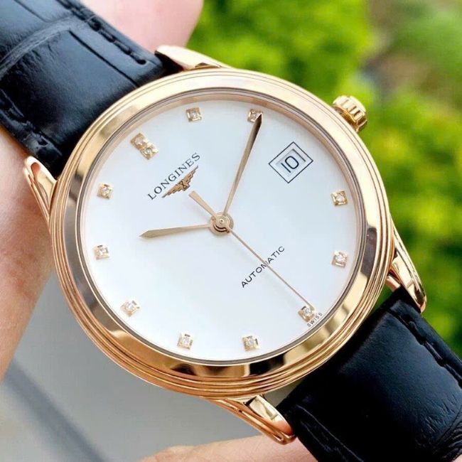 Longines Flagship Vàng khối 18k cọc số kim cương Automatic L4.774.8.27.2 4 Longines Flagship Vàng khối 18k cọc số kim cương Automatic L4.774.8.27.2 4