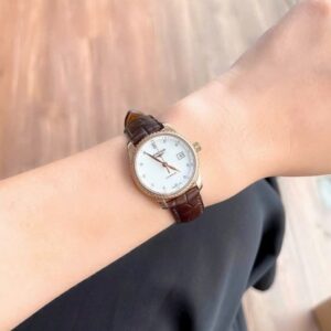 Longines Master nữ Vàng khối 18k mặt xà cừ kim cương L2.257.9.87.3 Automatic 3