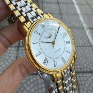 Longines Presence mặt trắng cọc la mã L4.821.2 Demi vàng 34,5mm 6