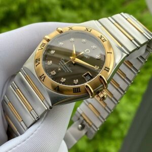OMEGA CONSTELLATION CO‑AXIAL 1301.60.00 Automatic Diamond Brown Dial Demi 18k 1