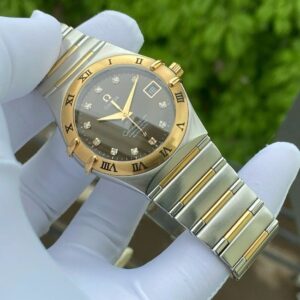 OMEGA CONSTELLATION CO‑AXIAL 1301.60.00 Automatic Diamond Brown Dial Demi 18k 2