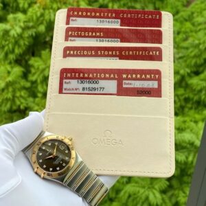 OMEGA CONSTELLATION CO‑AXIAL 1301.60.00 Automatic Diamond Brown Dial Demi 18k 6