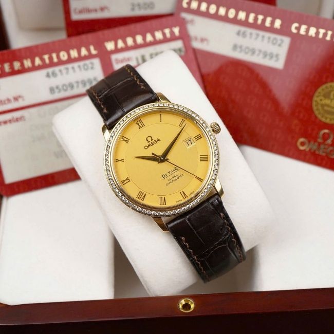 Omega De Ville Prestige Co-Axial 4617.11.02 Vàng khối 18k 36.5mm niềng độ kim thiên nhiên 5