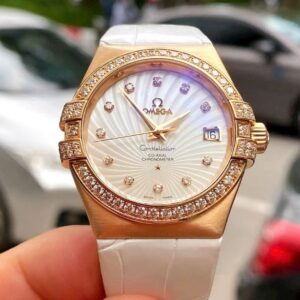 Omega nữ Công Tê Vàng hồng 18k Diamond MOP Automatic 123.58.35.20.55.003 1