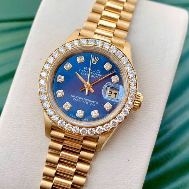 Rolex Ladies Datejust 69178 Vàng khối 18k Diamond mặt tia xanh 5 Rolex Ladies Datejust 69178 Vàng khối 18k Diamond mặt tia xanh 5